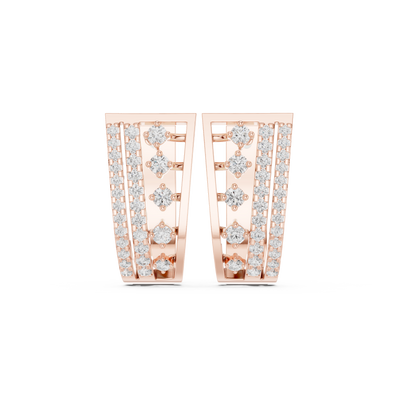 Diamond multi-row hoop earrings in gold by Signora Jewels