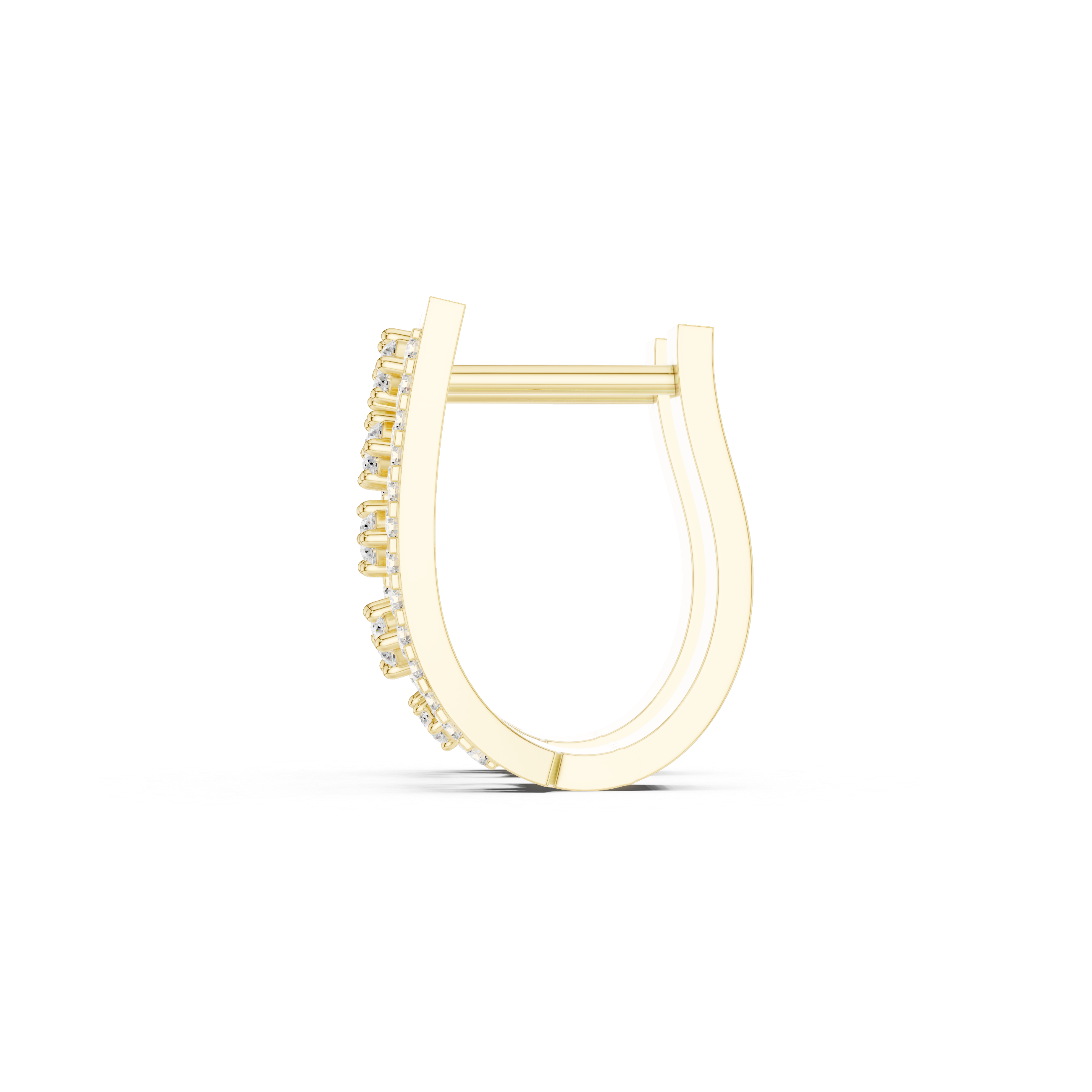 Diamond multi-row hoop earrings in gold by Signora Jewels