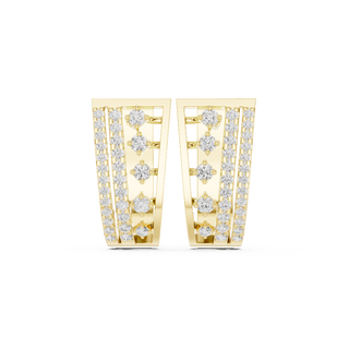 Front face of the yellow gold Radiant Cascade stud earrings