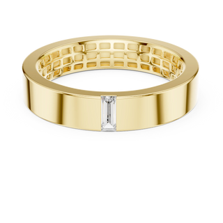 baguette diamond flush-set band in yellow gold
