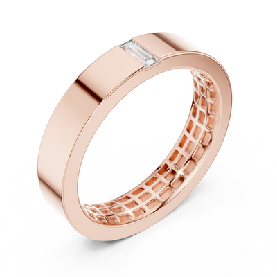 baguette diamond flush-set band in rose gold
