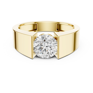 round open-shank diamond ring in yellow gold
