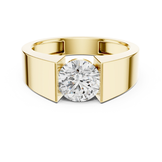 round open-shank diamond ring in yellow gold
