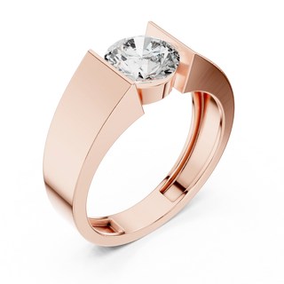 round open-shank diamond ring in rose gold
