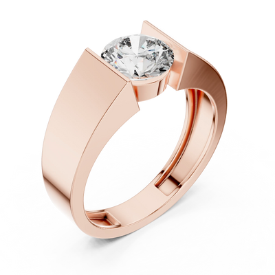 round open-shank diamond ring in rose gold
