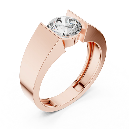 round open-shank diamond ring in rose gold
