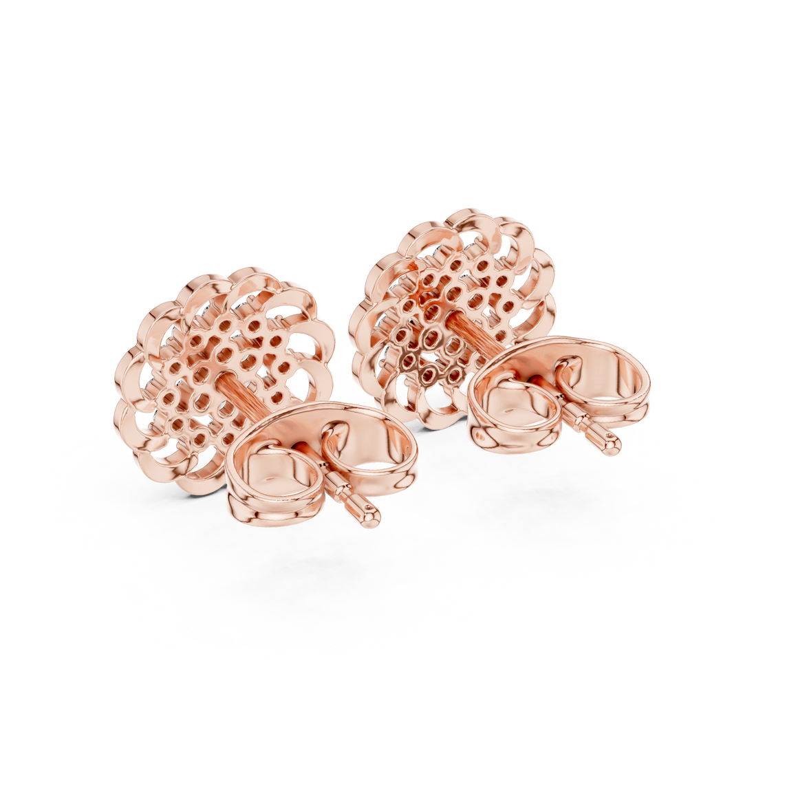Diamond floral cluster stud earrings in gold by Signora Jewels