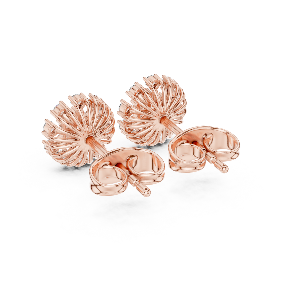 Diamond floral burst stud earrings in gold by Signora Jewels