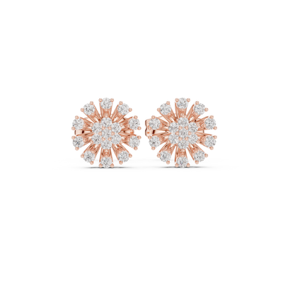 Diamond floral burst stud earrings in gold by Signora Jewels