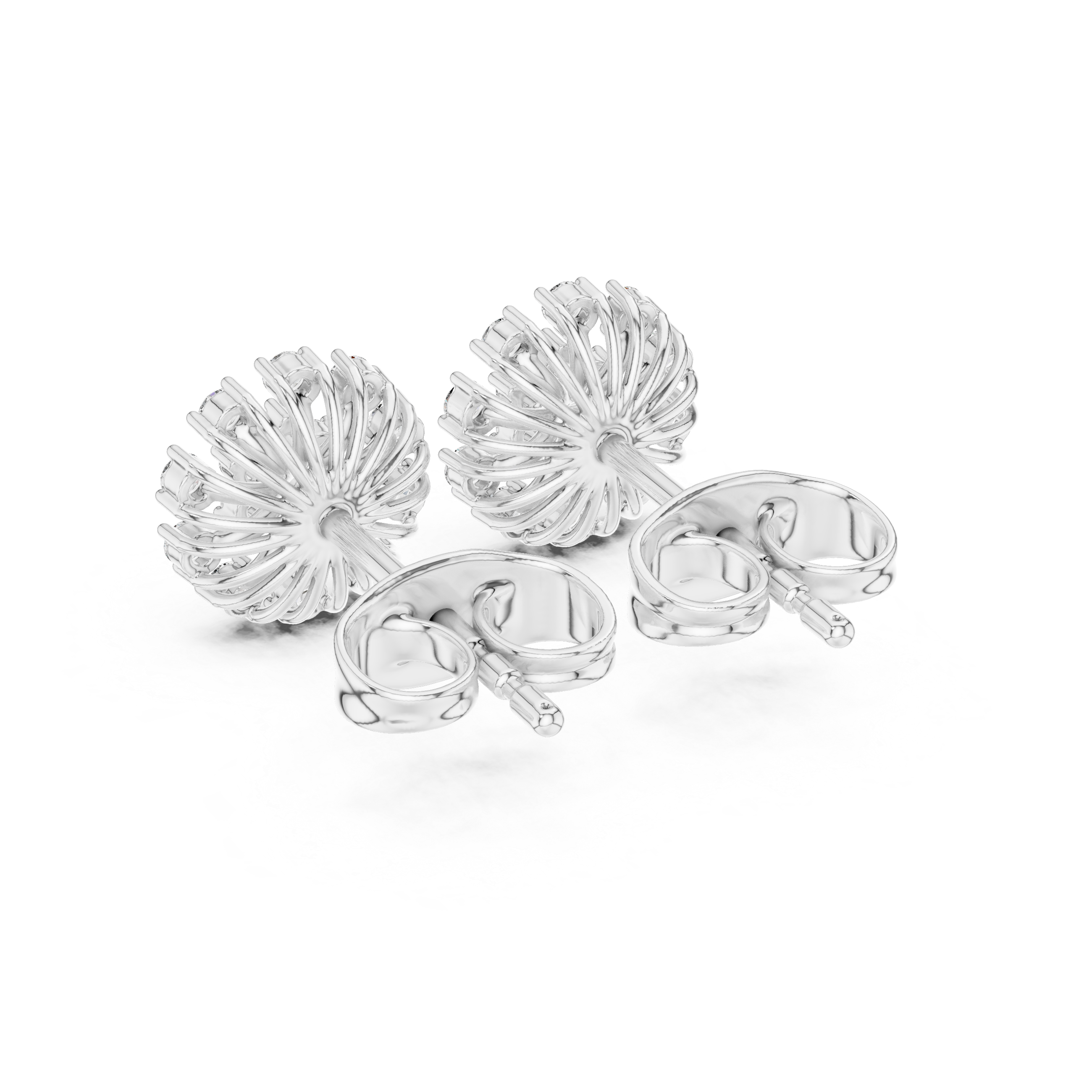 Diamond floral burst stud earrings in gold by Signora Jewels
