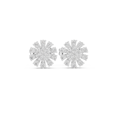 Diamond floral burst stud earrings in gold by Signora Jewels