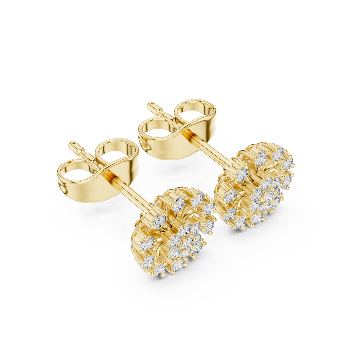 Diamond floral burst stud earrings in gold by Signora Jewels