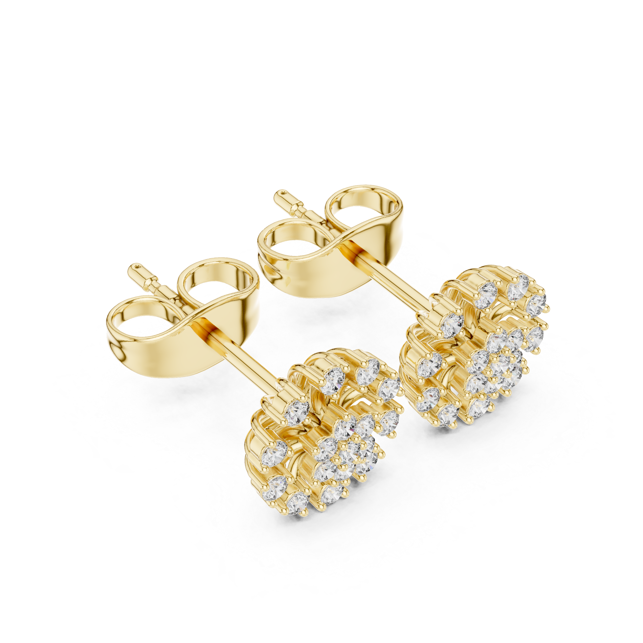 Diamond floral burst stud earrings in gold by Signora Jewels