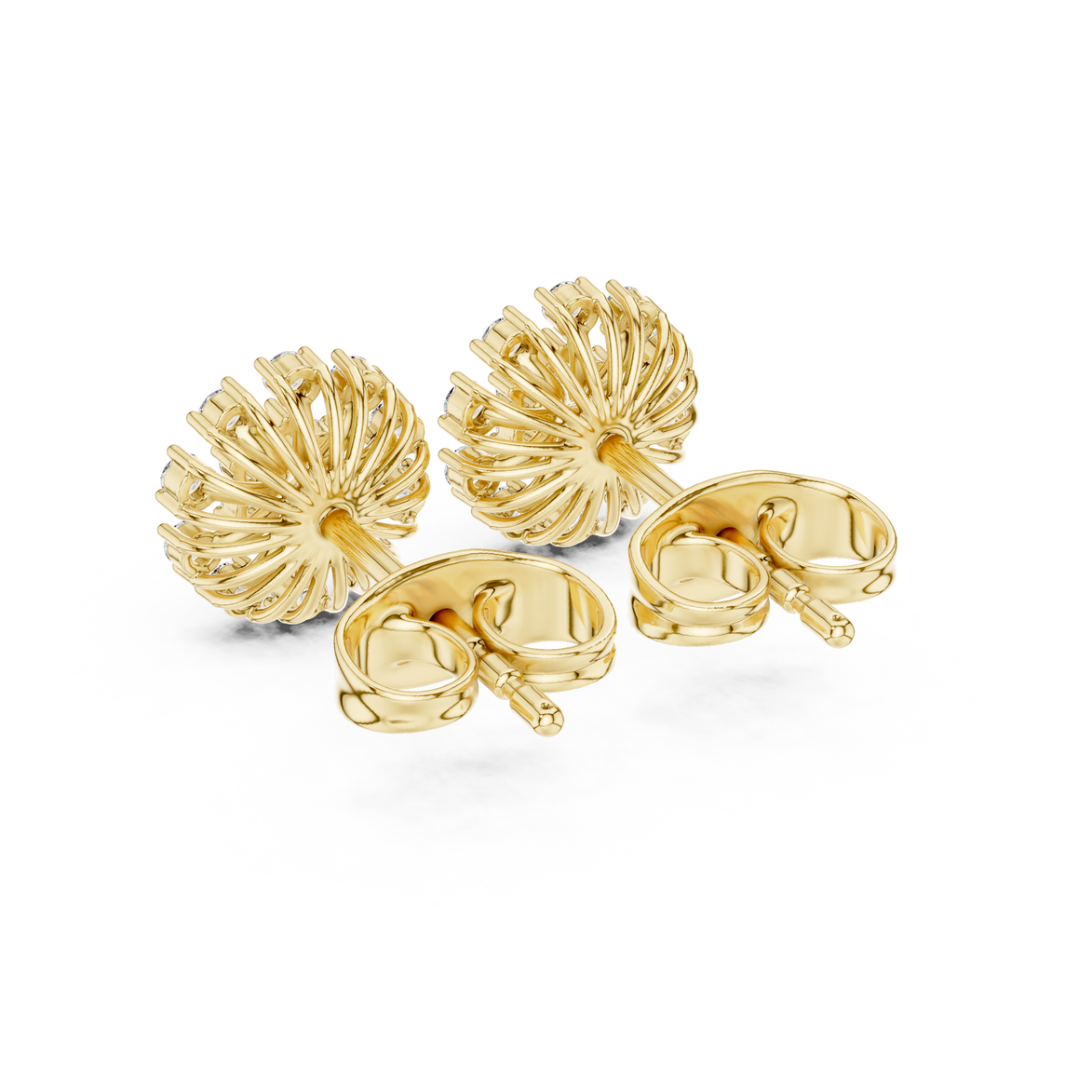 Diamond floral burst stud earrings in gold by Signora Jewels