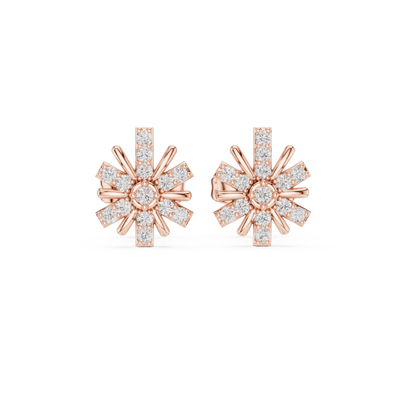 Diamond starburst stud earrings in gold by Signora Jewels