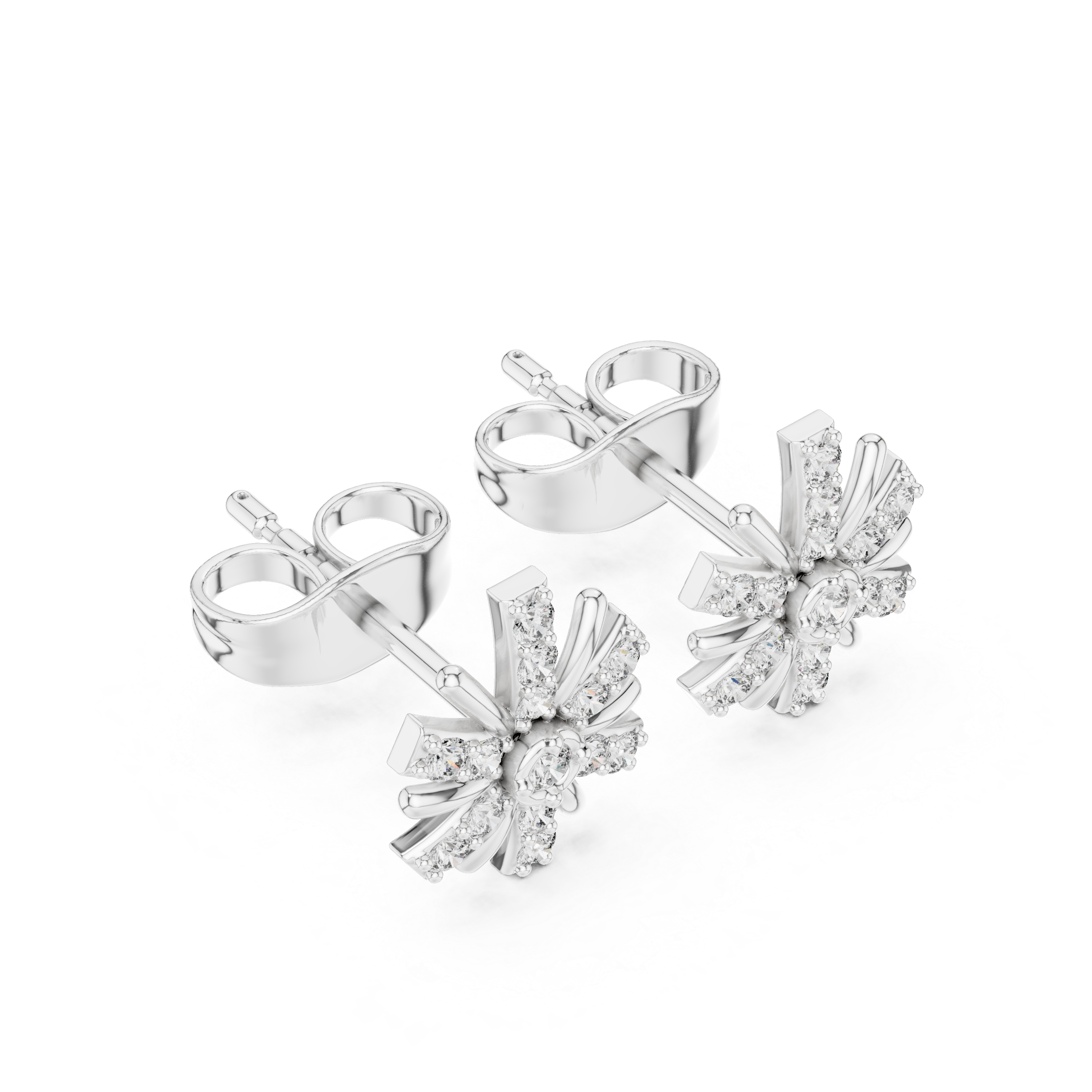Diamond starburst stud earrings in gold by Signora Jewels