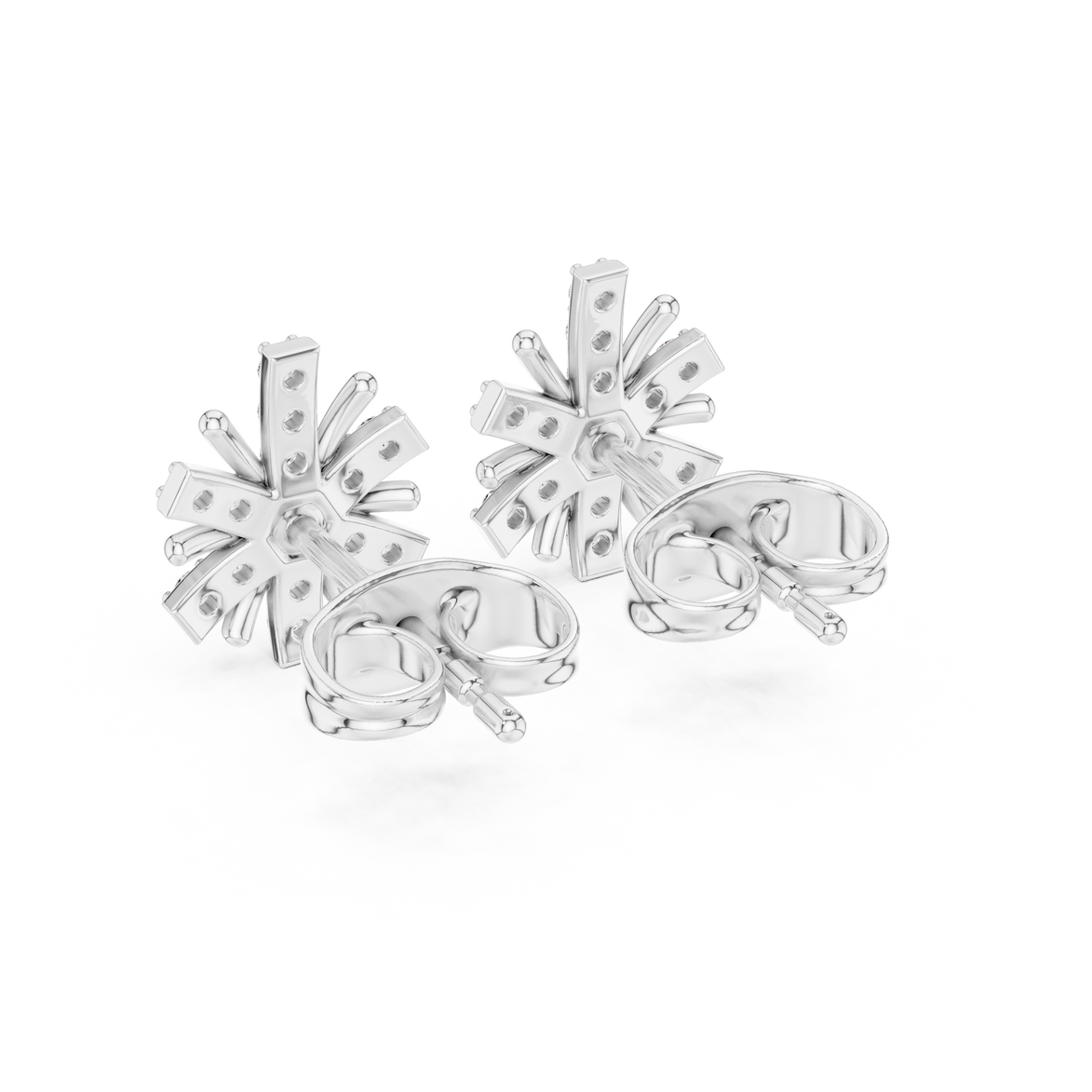 Diamond starburst stud earrings in gold by Signora Jewels