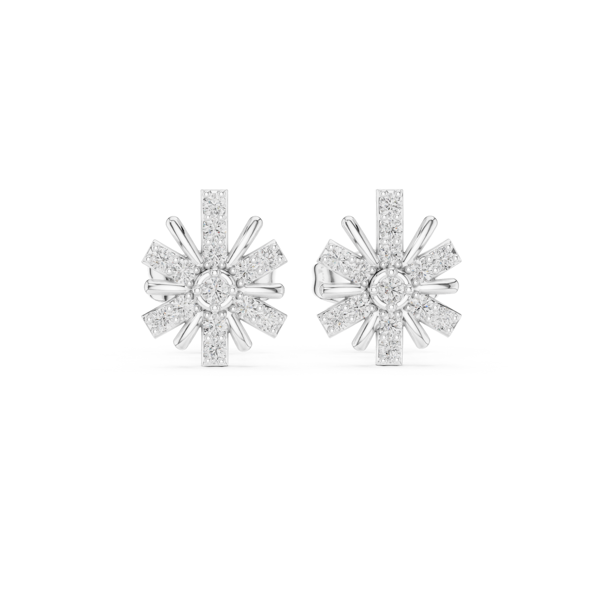 Diamond starburst stud earrings in gold by Signora Jewels