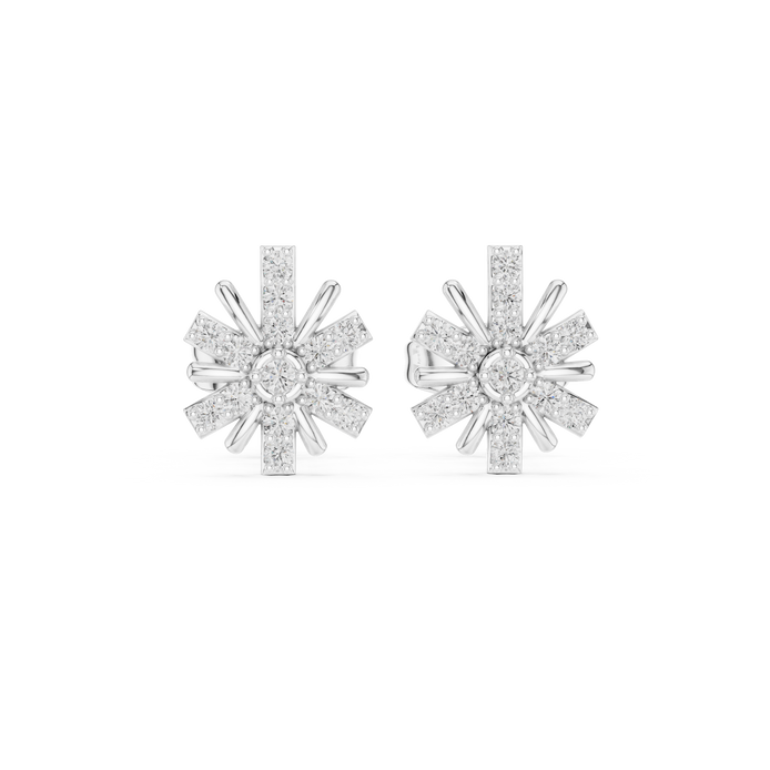 Diamond starburst stud earrings in gold by Signora Jewels