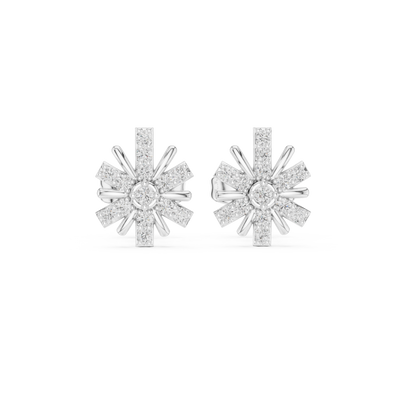 Diamond starburst stud earrings in gold by Signora Jewels