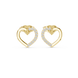 Diamond open heart stud earrings in gold by Signora Jewels