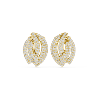 Front face of the yellow gold Nature's Brilliance stud earrings