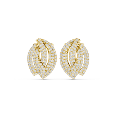 Front face of the yellow gold Nature's Brilliance stud earrings