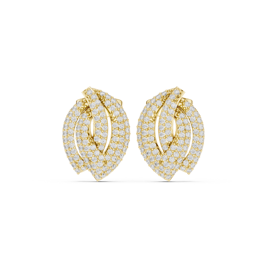 Front face of the yellow gold Nature's Brilliance stud earrings