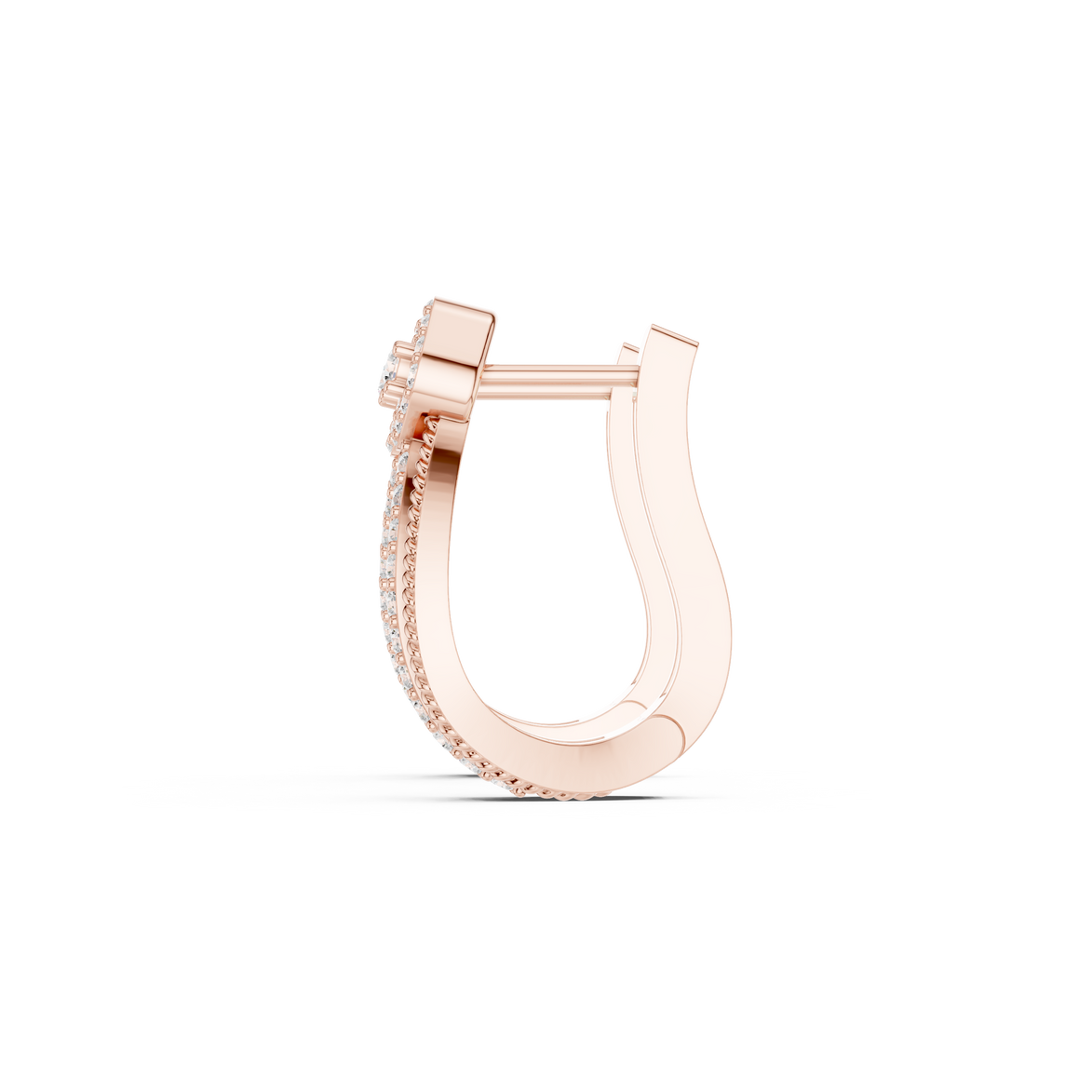 Diamond crossover hoop earrings in gold by Signora Jewels