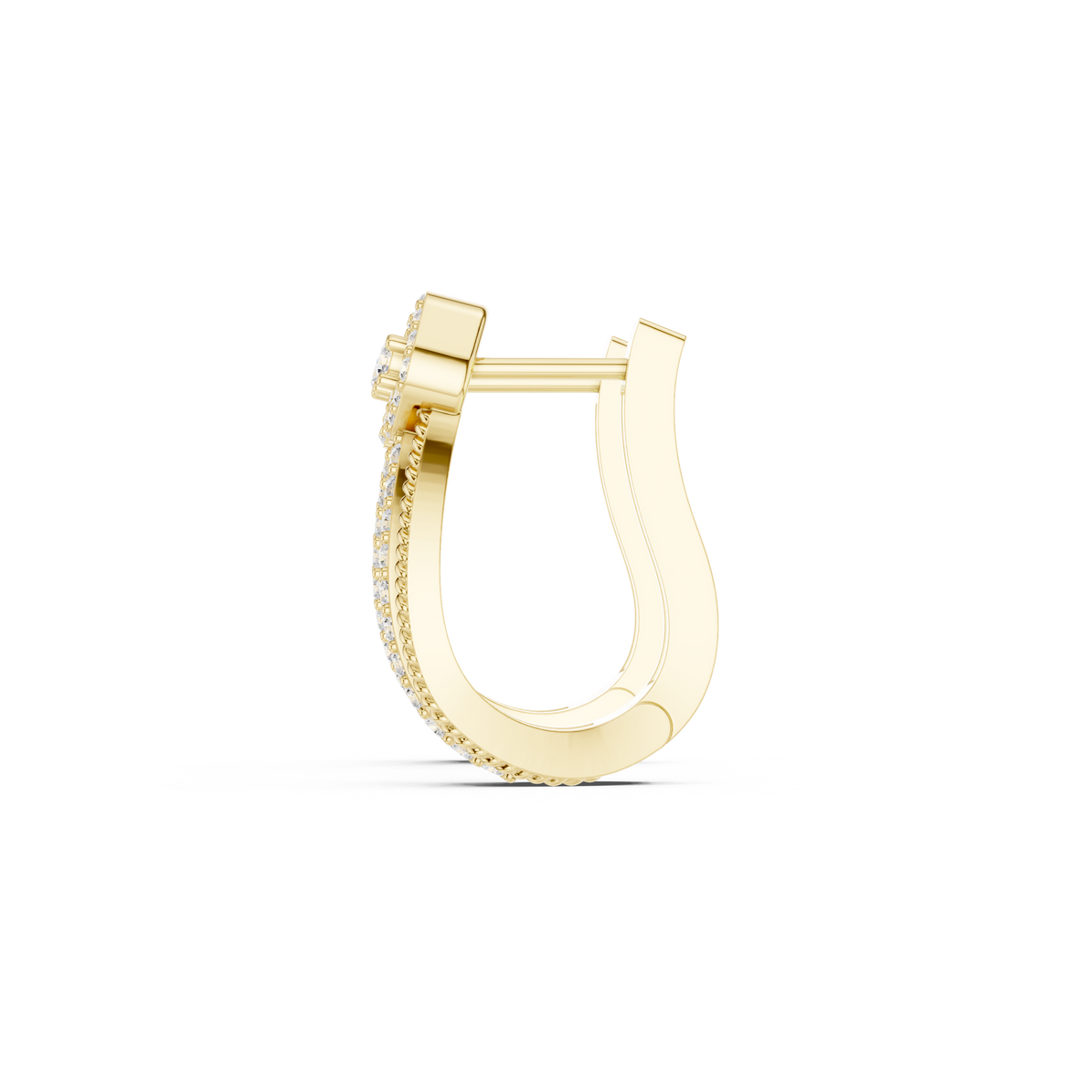 Diamond crossover hoop earrings in gold by Signora Jewels