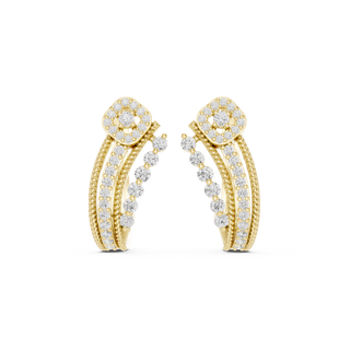 Front face of the yellow gold Celestial Cascade drop earrings