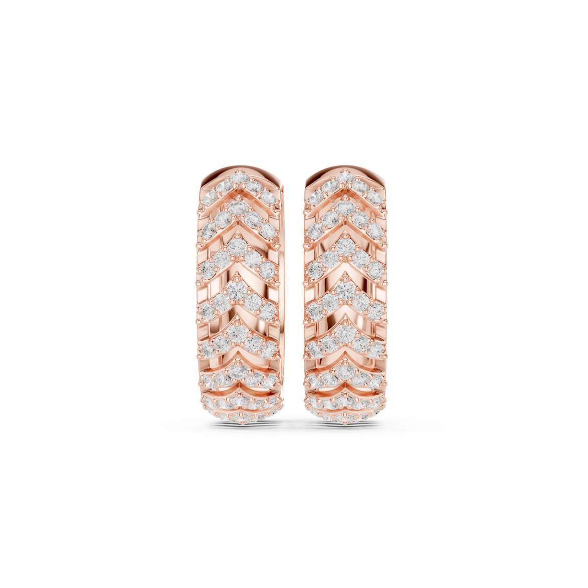 Diamond chevron hoop earrings in gold by Signora Jewels
