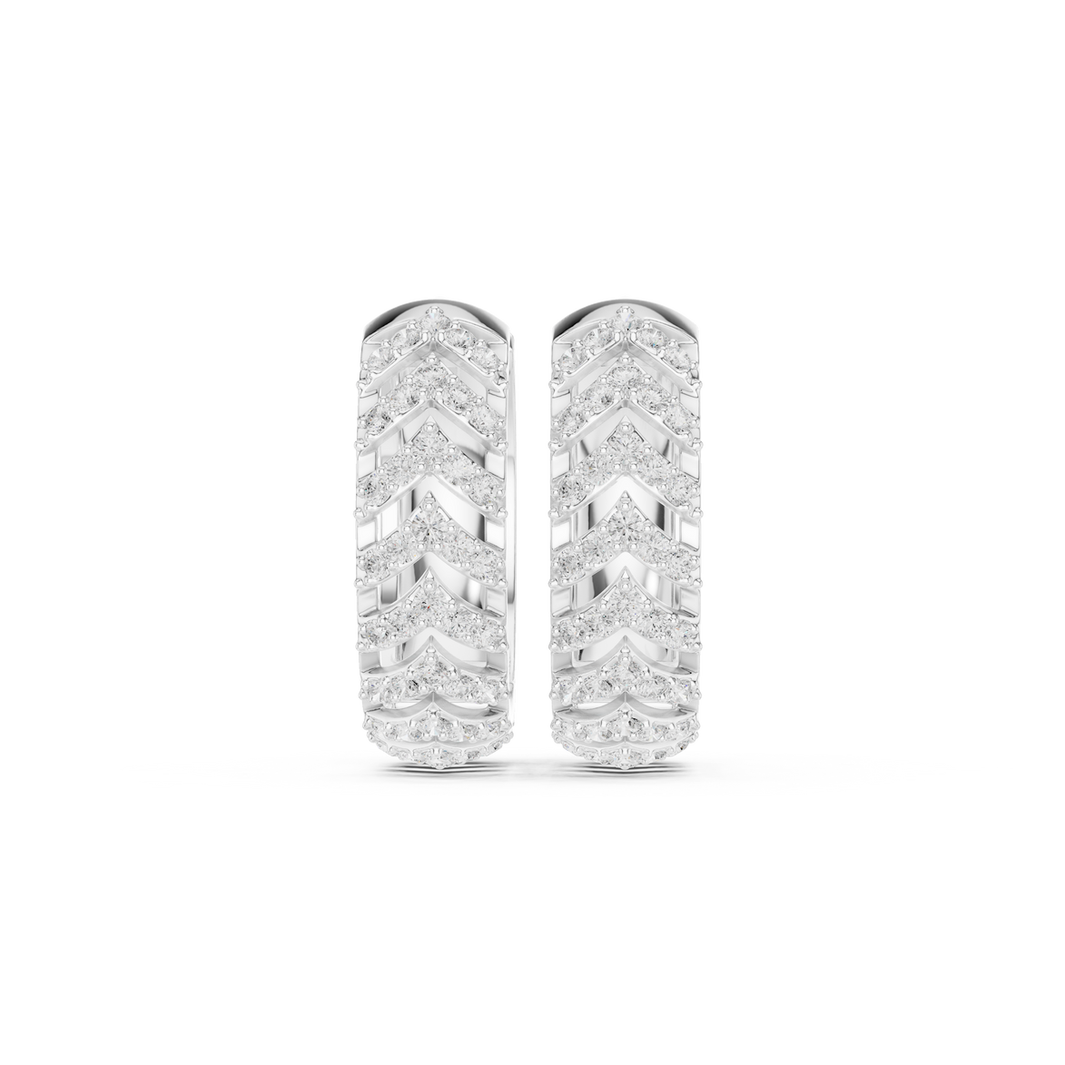 Diamond chevron hoop earrings in gold by Signora Jewels