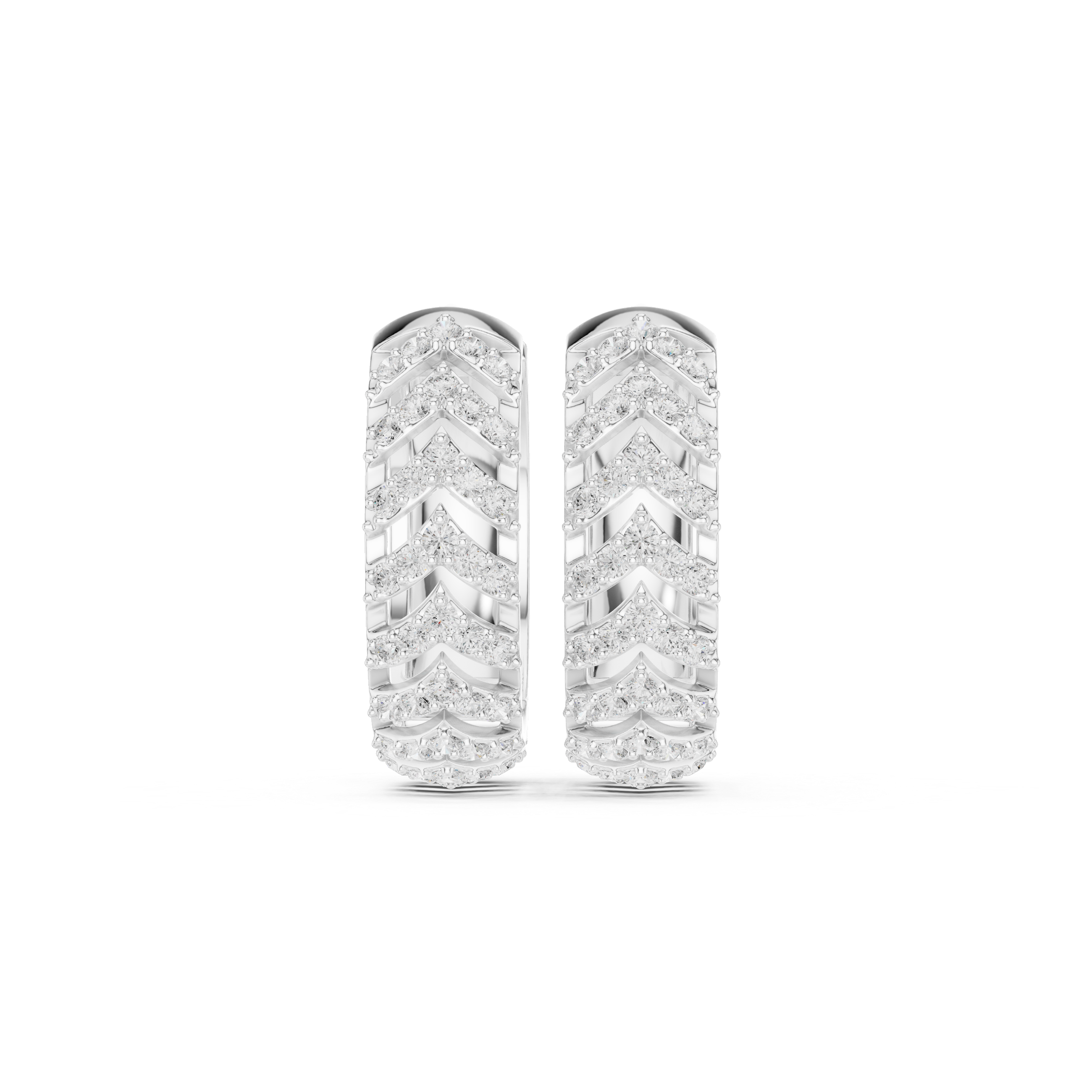 Diamond chevron hoop earrings in gold by Signora Jewels