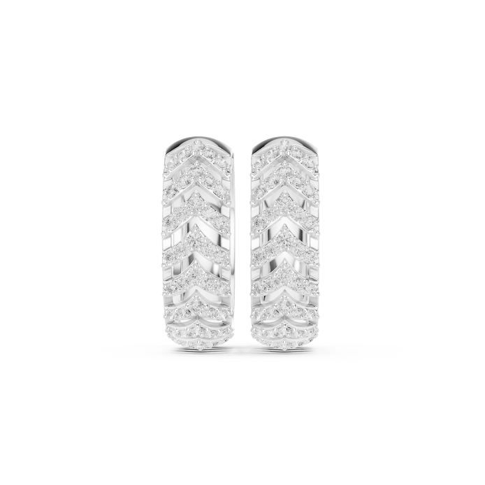 Diamond chevron hoop earrings in gold by Signora Jewels