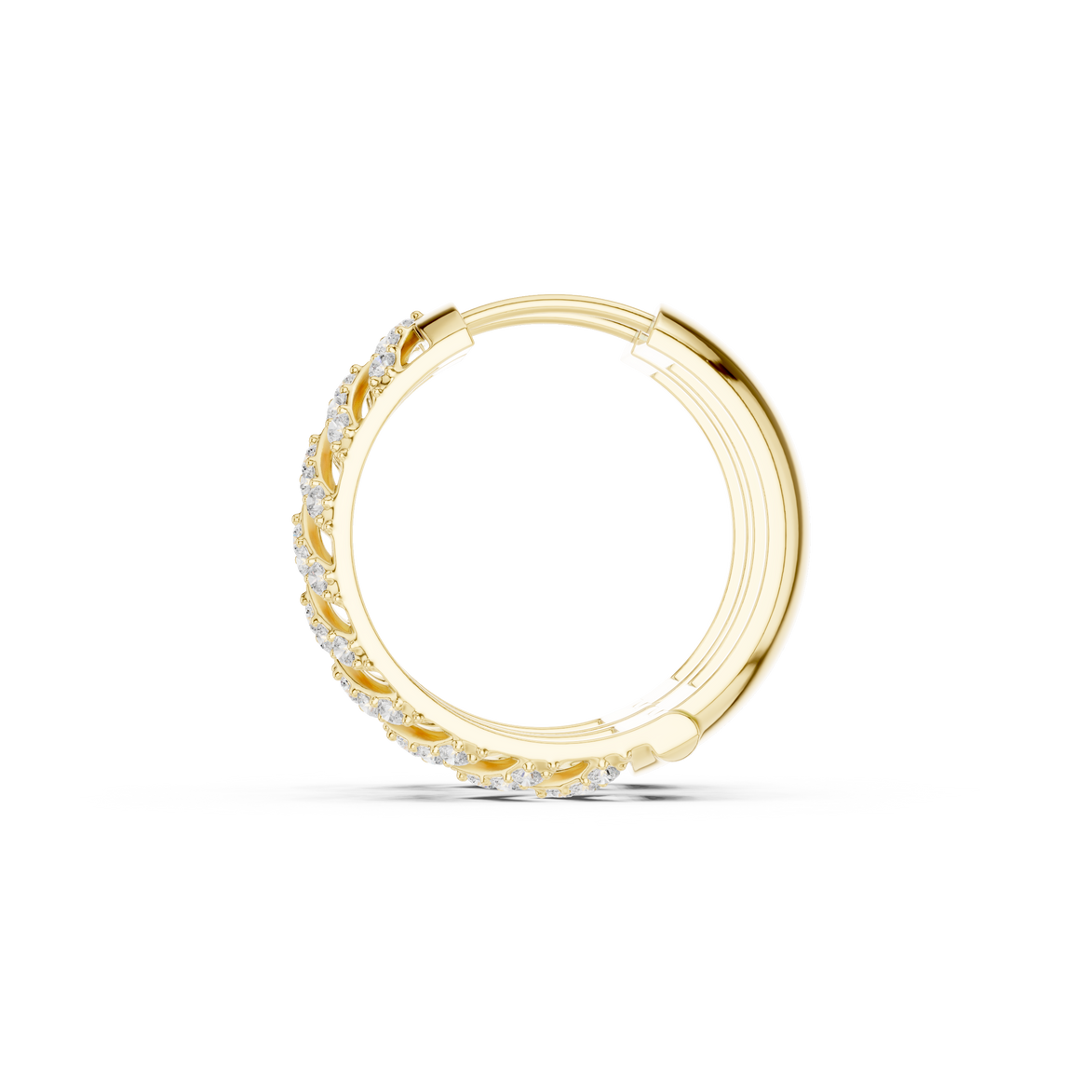 Diamond chevron hoop earrings in gold by Signora Jewels