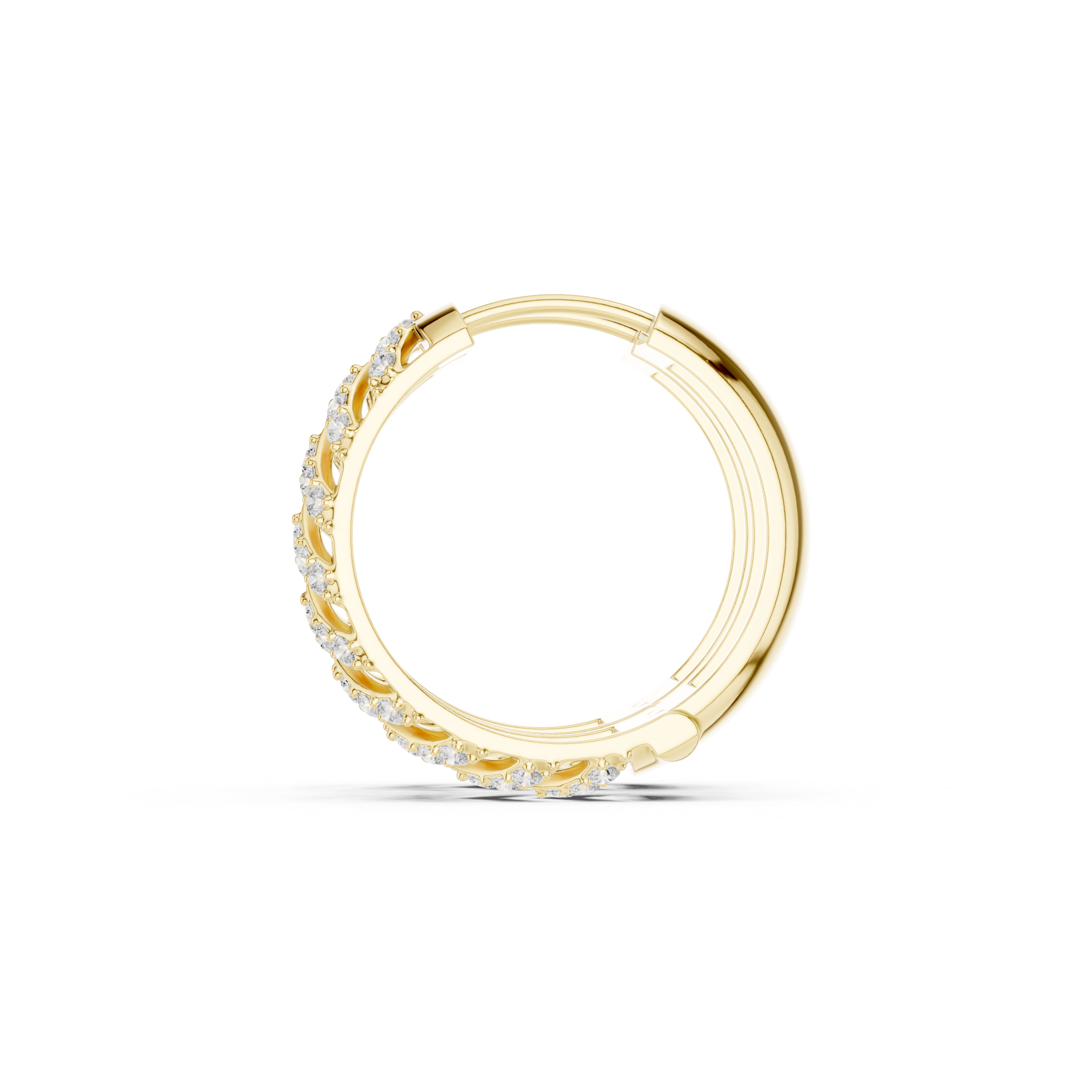 Diamond chevron hoop earrings in gold by Signora Jewels