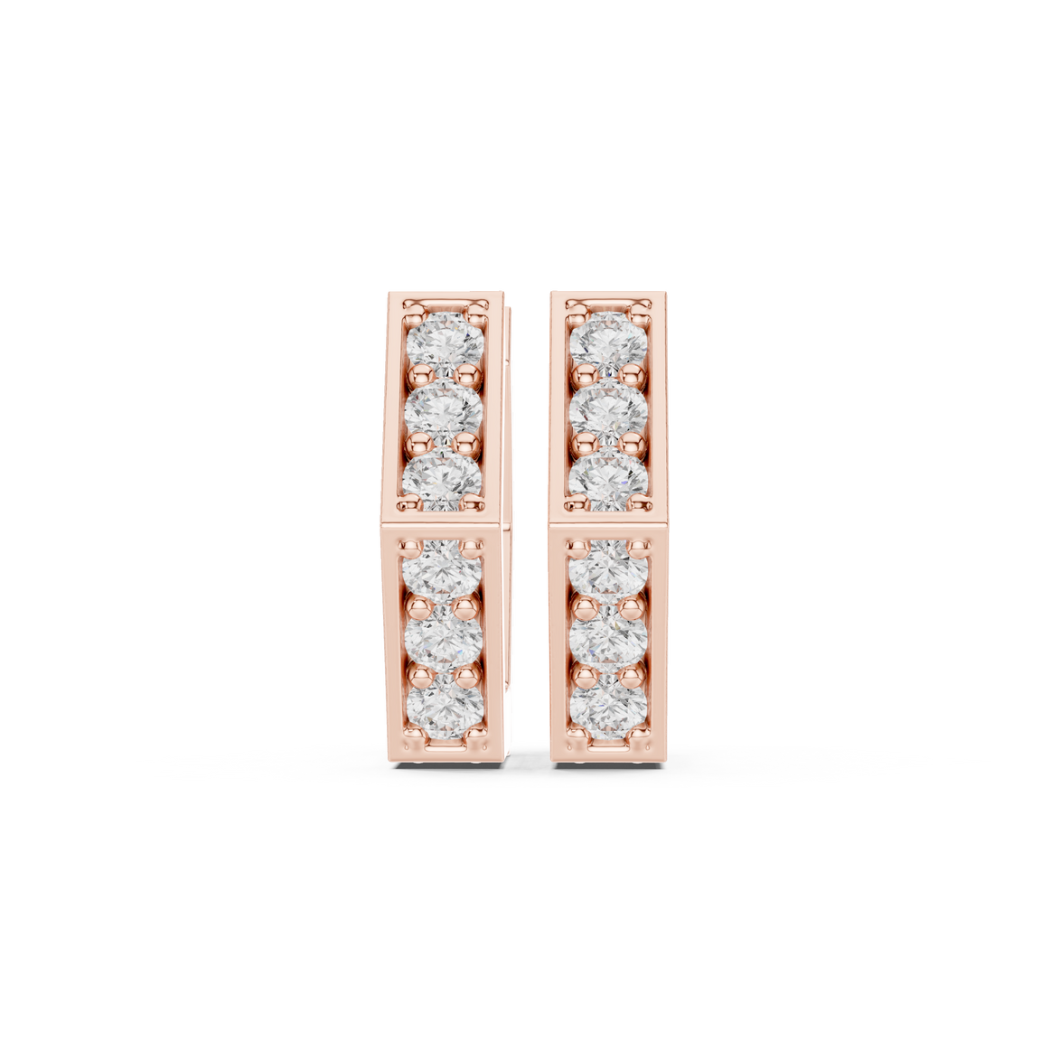 Diamond hexagon hoop earrings in gold by Signora Jewels