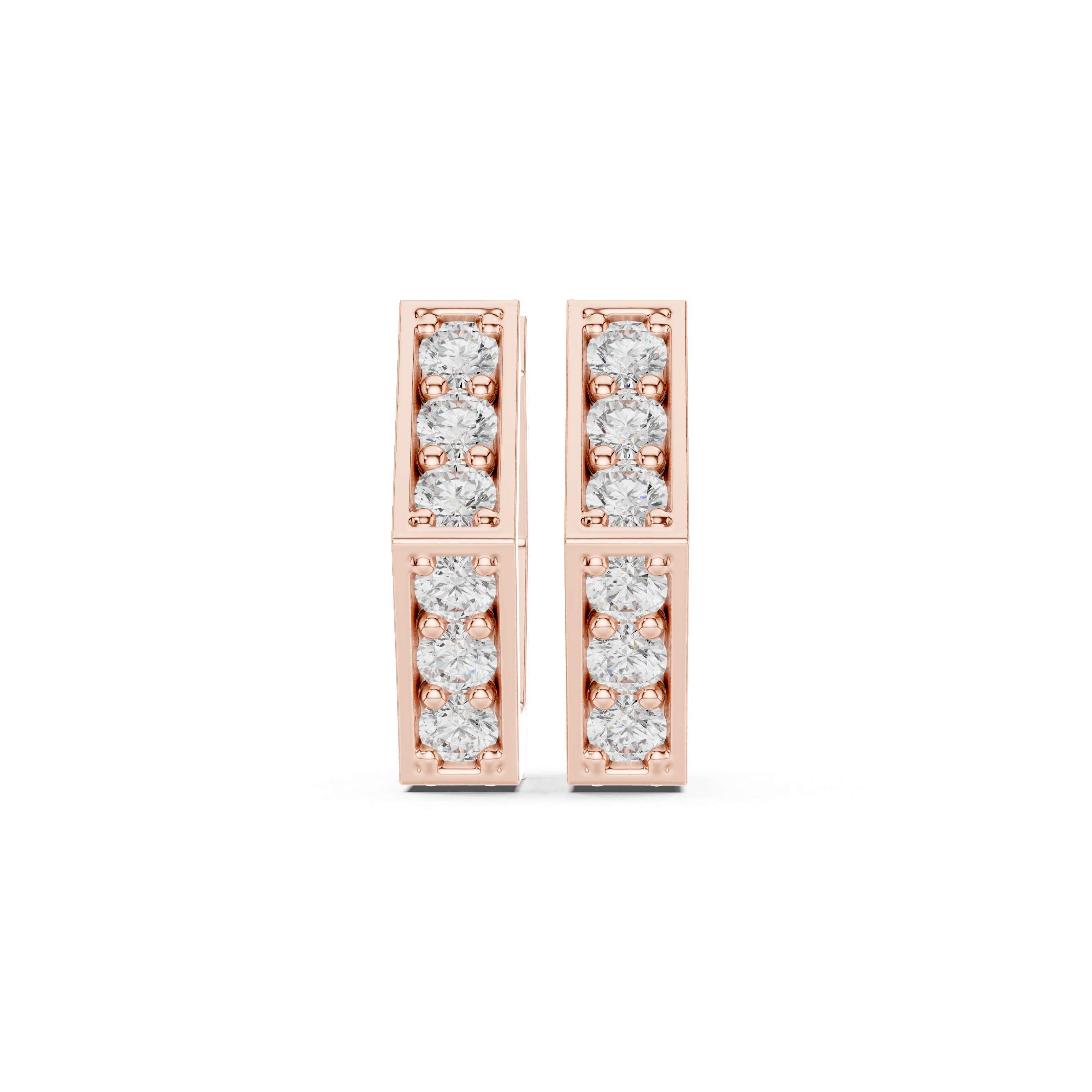 Diamond hexagon hoop earrings in gold by Signora Jewels