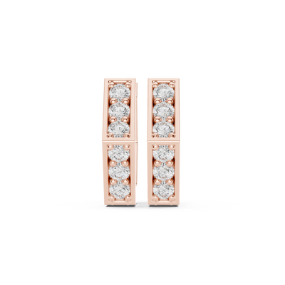 Diamond hexagon hoop earrings in gold by Signora Jewels