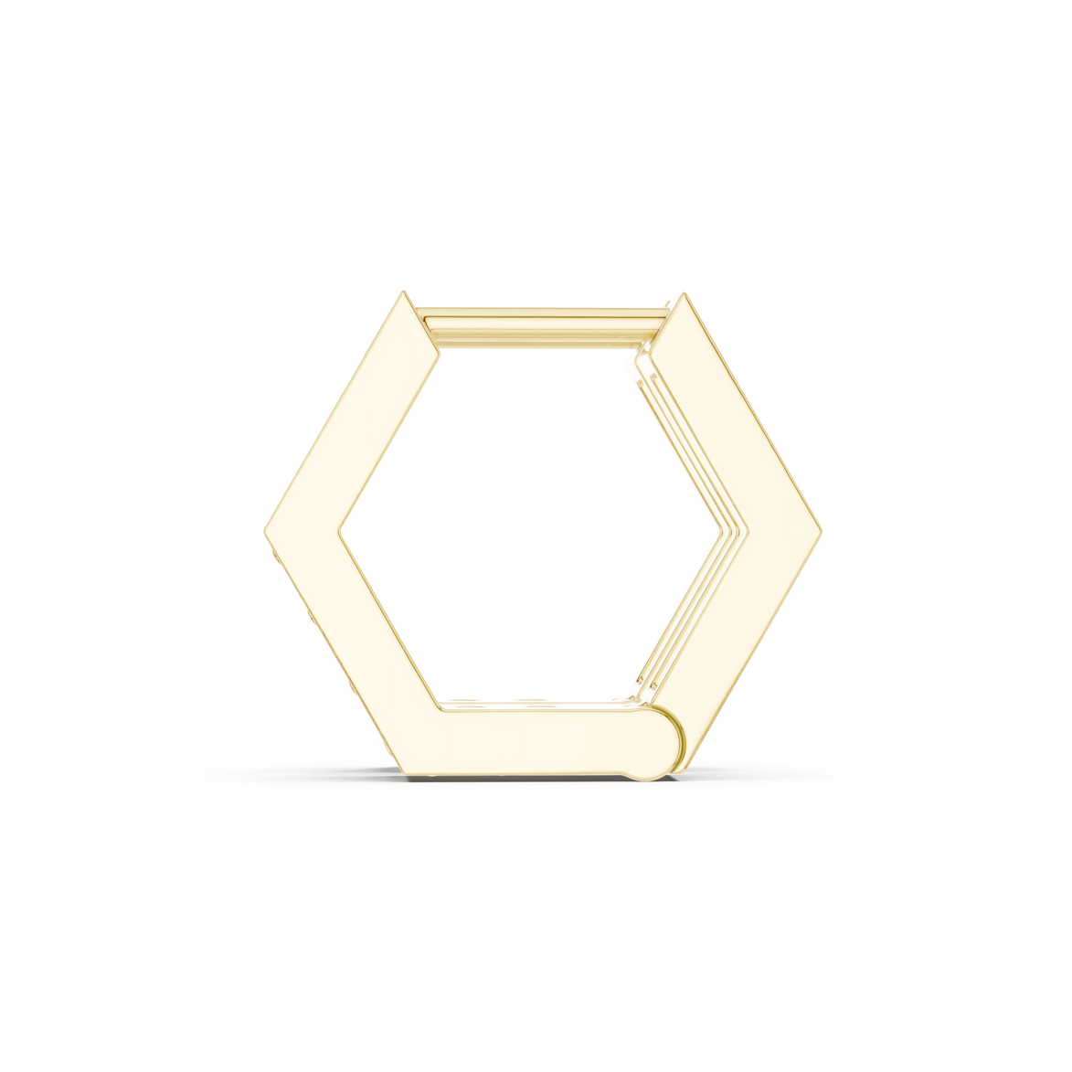 Diamond hexagon hoop earrings in gold by Signora Jewels