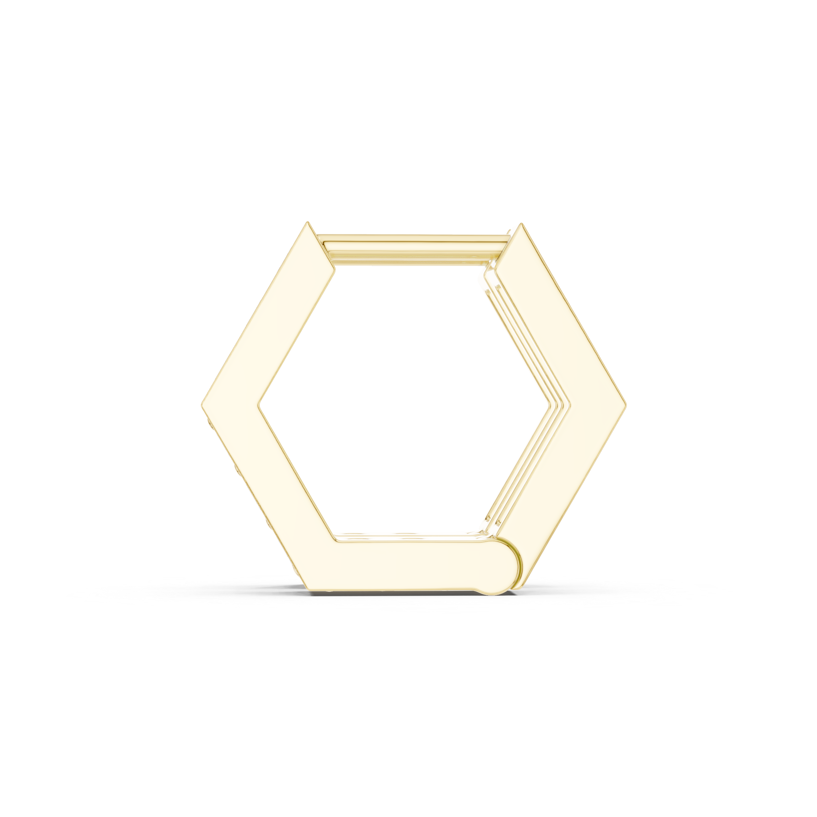 Diamond hexagon hoop earrings in gold by Signora Jewels