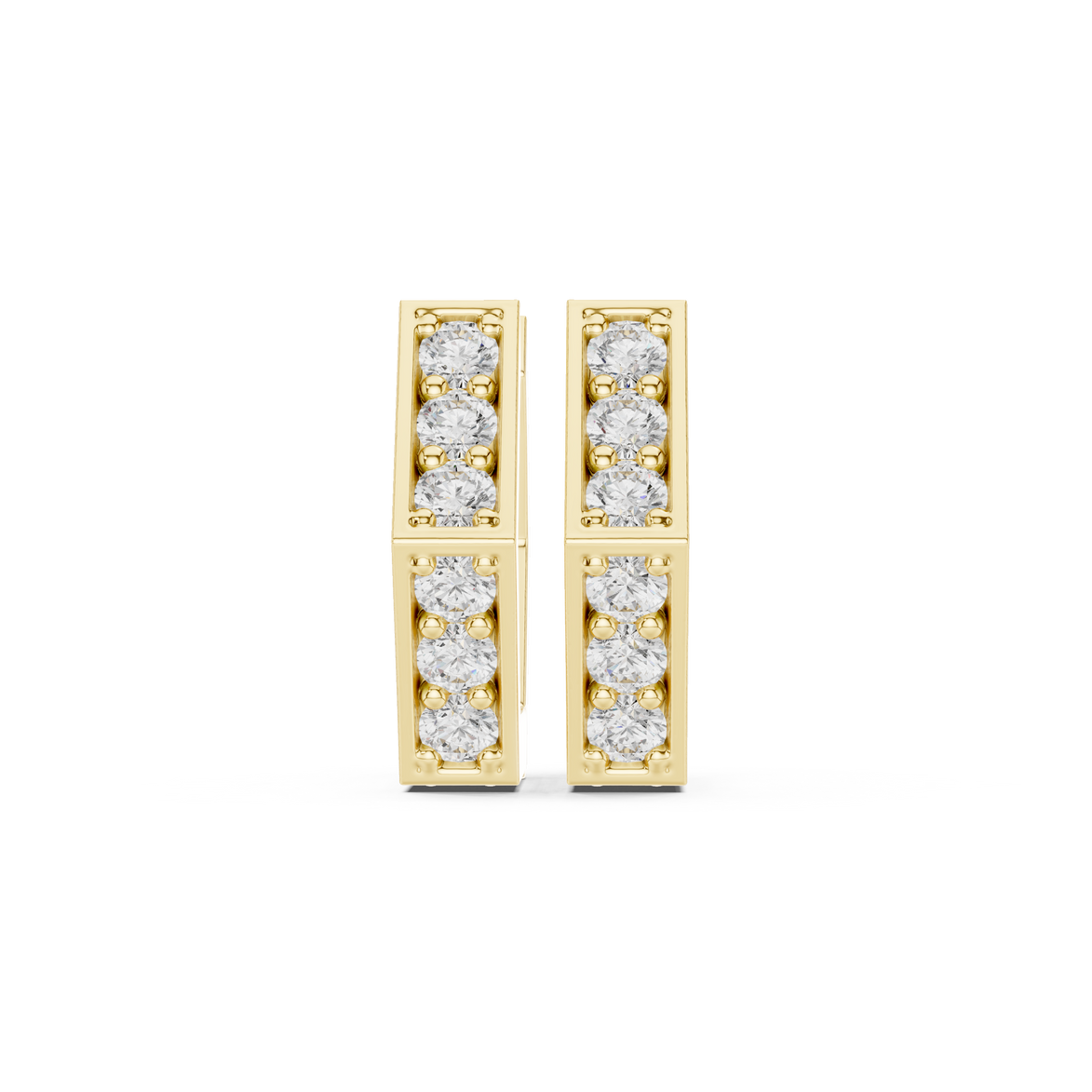 Diamond hexagon hoop earrings in gold by Signora Jewels