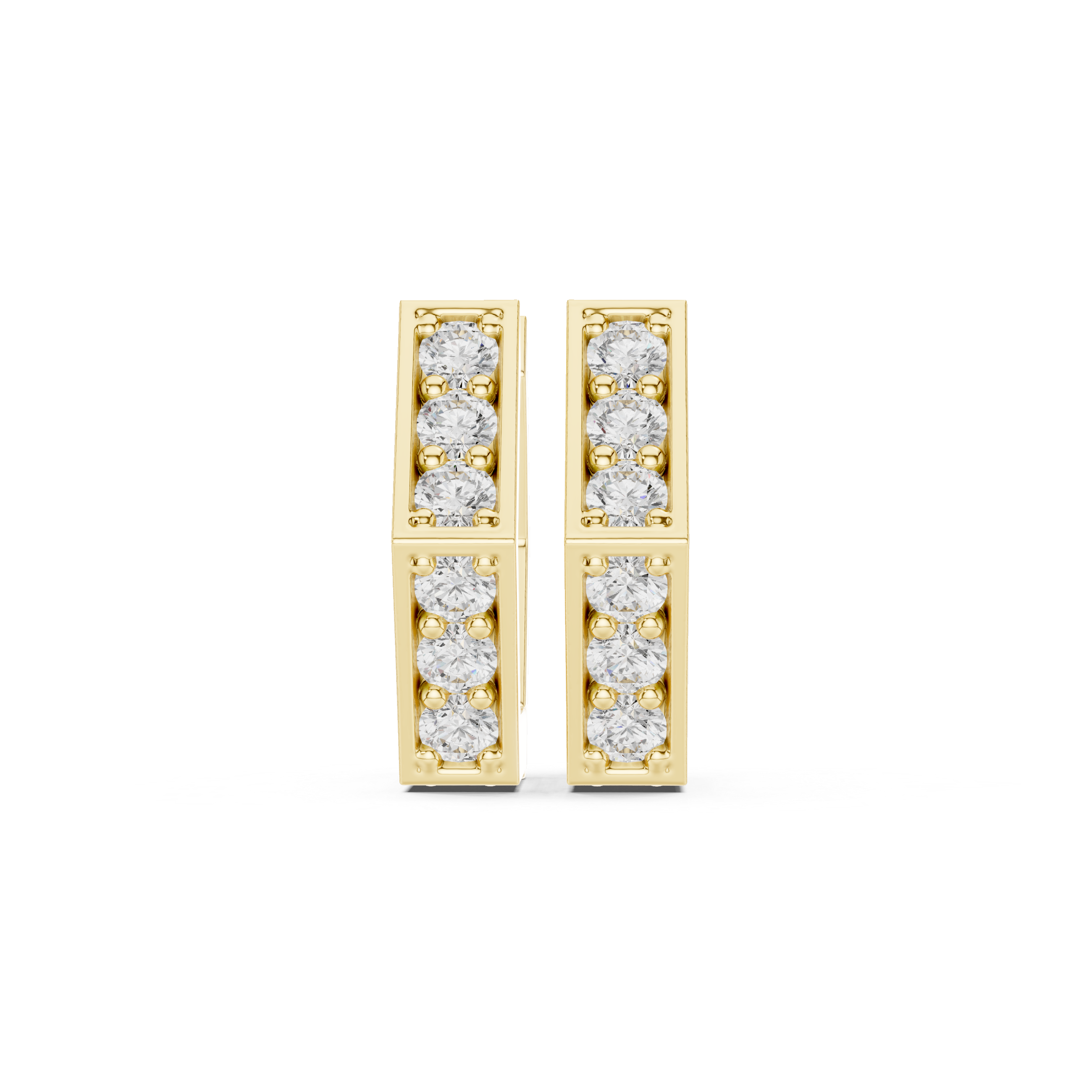 Diamond hexagon hoop earrings in gold by Signora Jewels