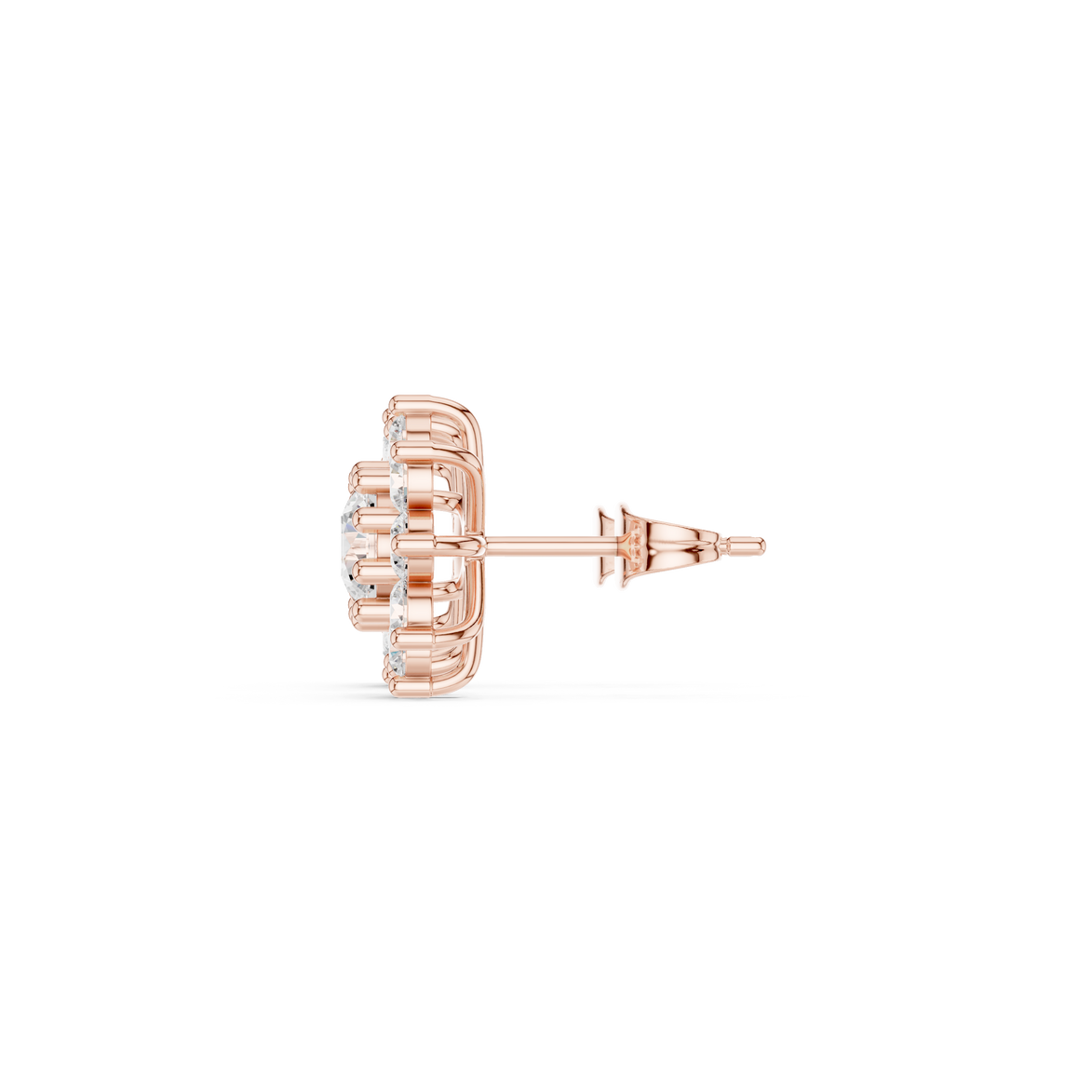 Flower diamond stud earrings
