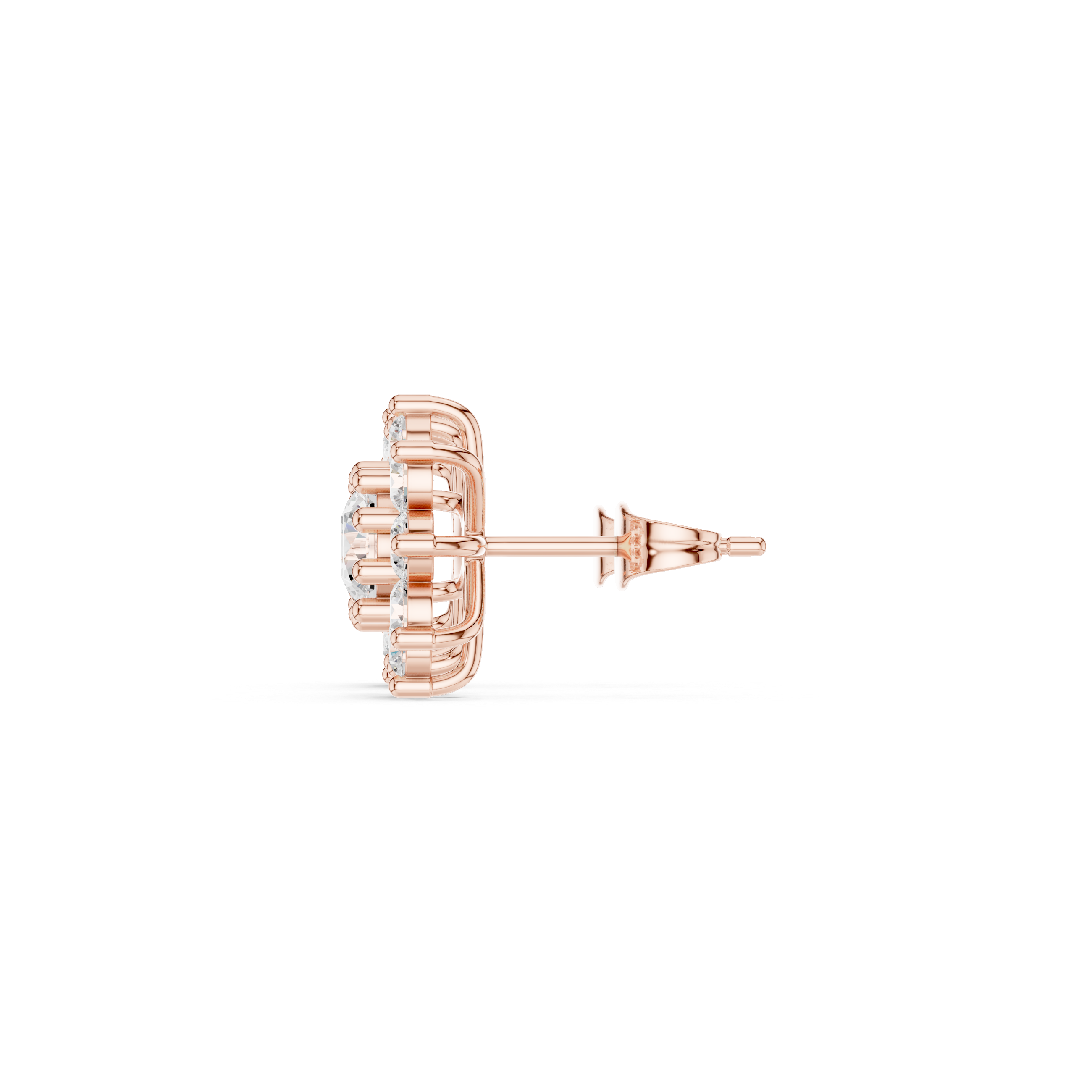 Flower diamond stud earrings