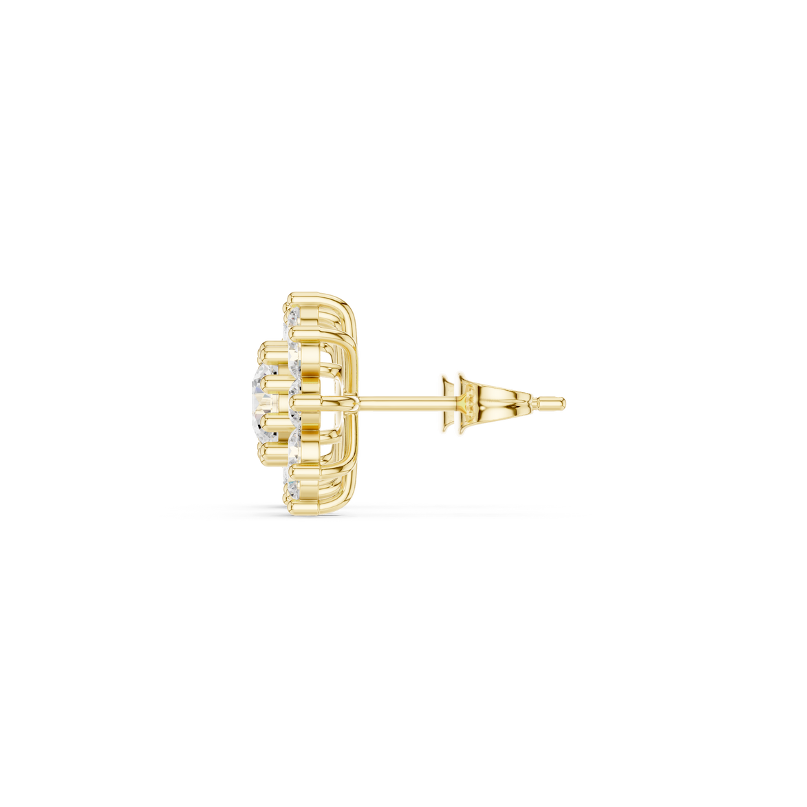 Flower diamond stud earrings