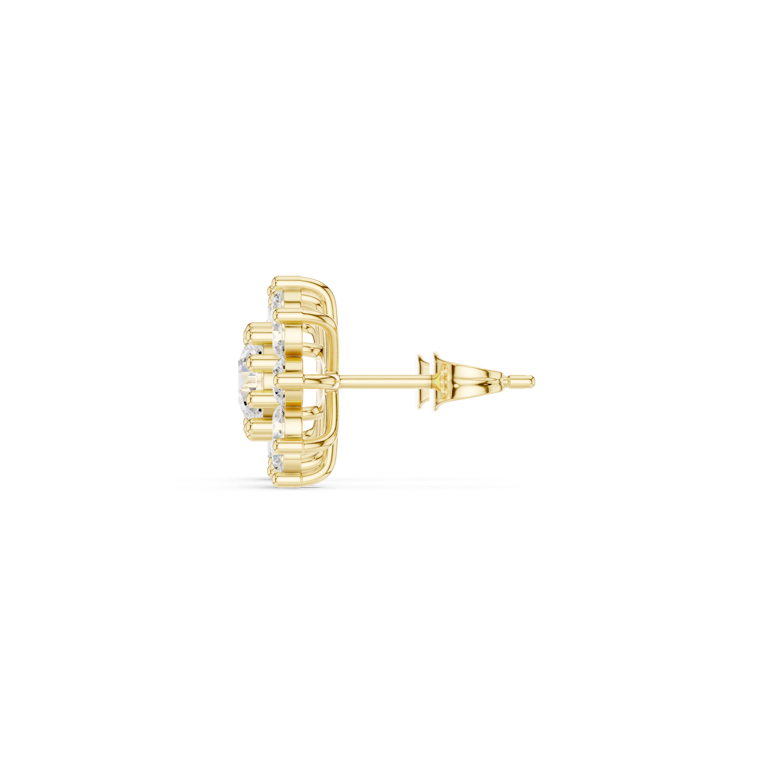 Flower diamond stud earrings