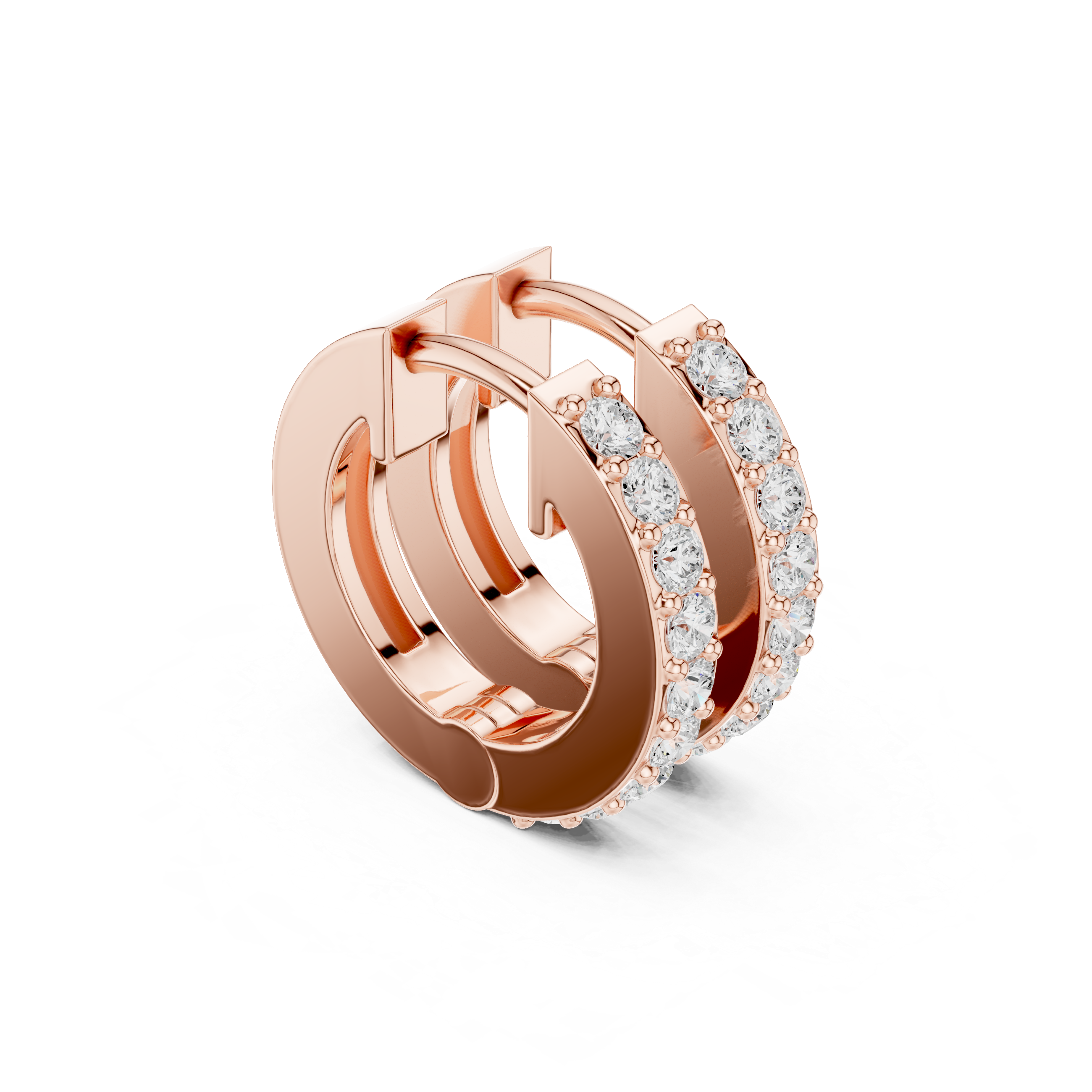 Diamond huggie hoop earrings