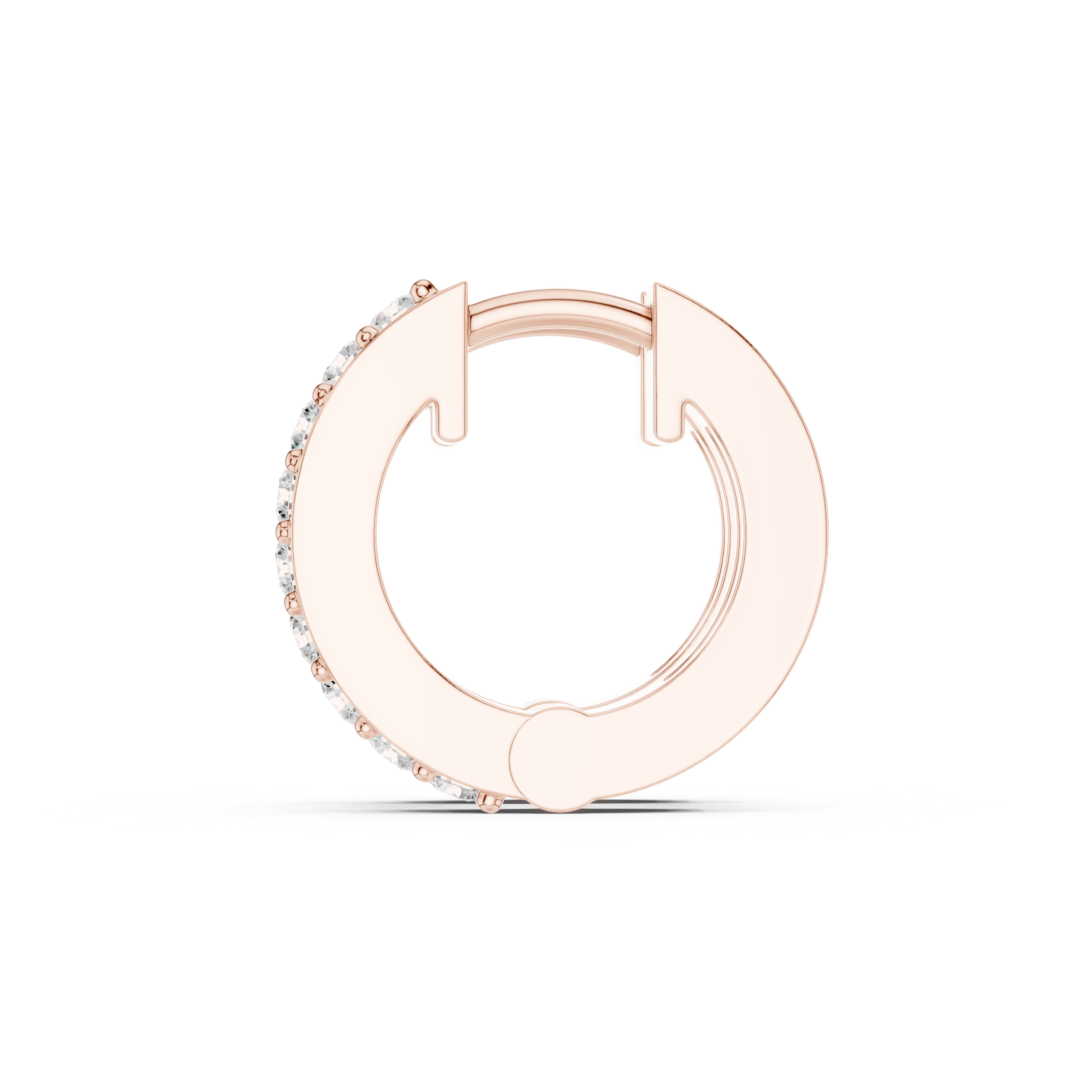 Diamond huggie hoop earrings